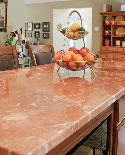 pink white marble countertop